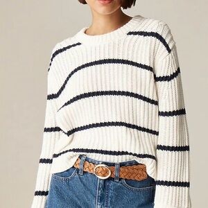 Heritage cotton fisherman crop crewneck sweater